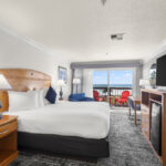 A spectacular view of the ocean, the bluffs and the cypress trees from the second floor. These rooms are closest to the beach.