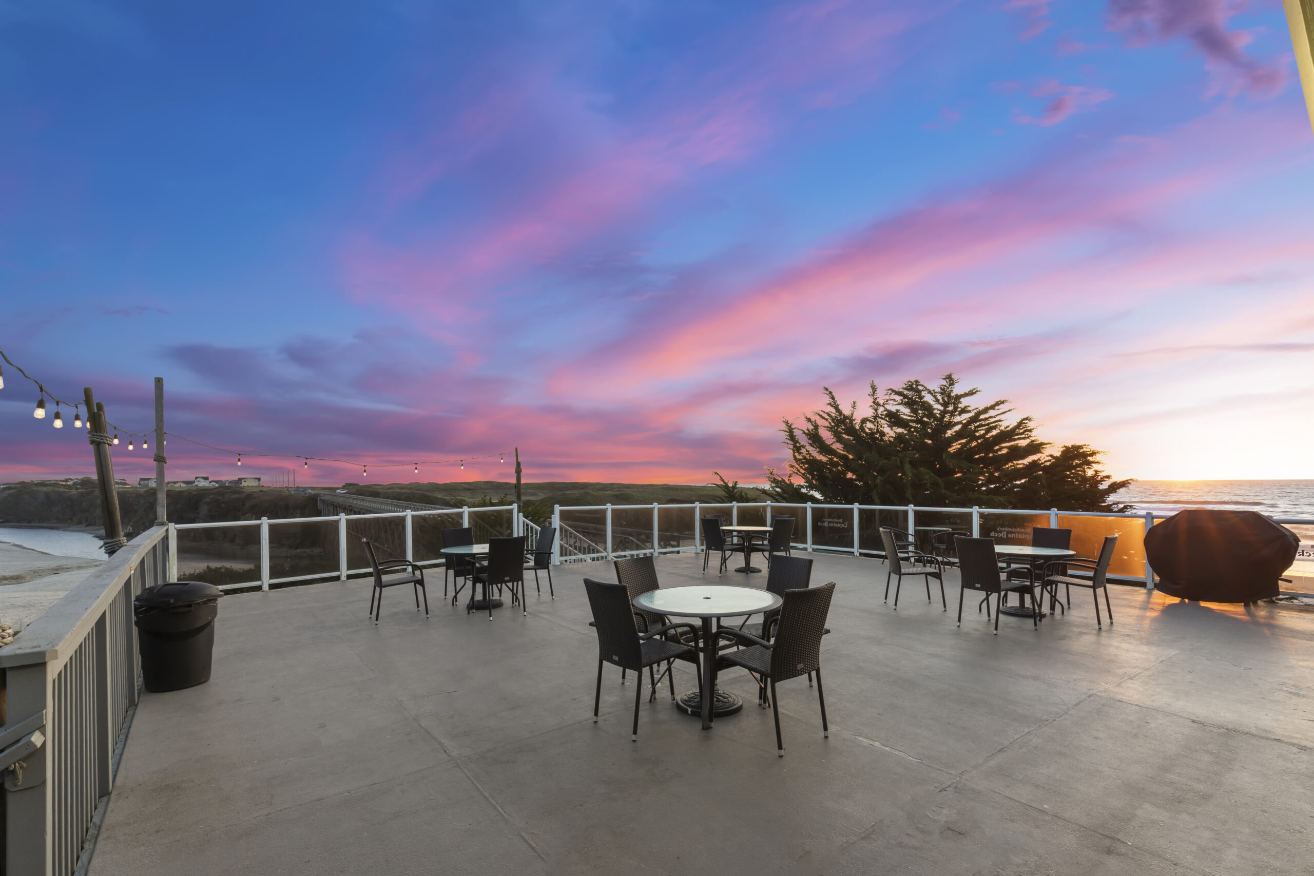 Take a seat and relax on our Captain's Deck